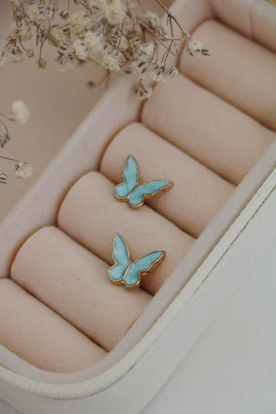 گوشواره پروانه میناکاری