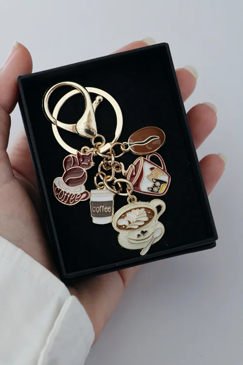 آویز کیف و جاکلیدی قهوه